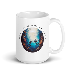 White glossy mug Scuba Diving